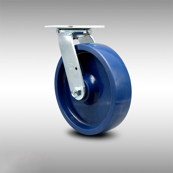 8 Inch Stainless Steel Solid Poly Wheel Swivel Caster with Ball Bearing SCC